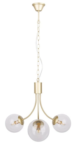 Závěsné svítidlo Dani zlaté 3bodové skleněné koule moderní do obýváku nebo jídelny