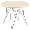Konferenční stolek Prunus kulatý travertin 55 cm moderní chrom do obýváku Actona