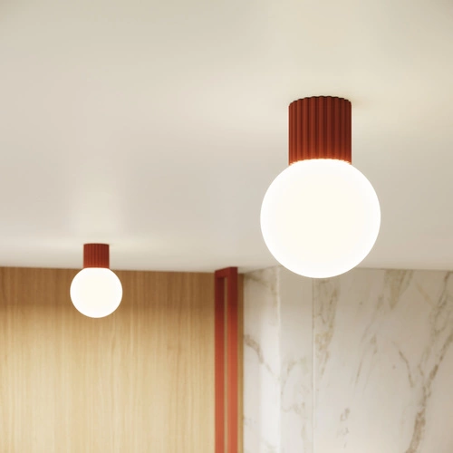 Nástěnné svítidlo HALO moderní červené IP44 do obýváku a ložnice hliník sklo SOLLUX