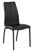 Čalouněná jídelní židle z ekokůže Asama Actona černá, moderní na kovových nohách