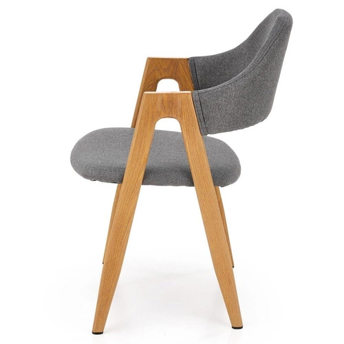 Šedá čalouněná jídelní židle Island s područkami moderní skandinávský styl