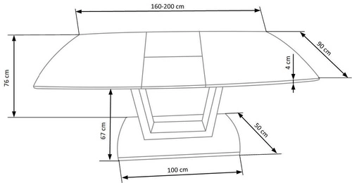 Rozkládací stůl Blani bílý mramor moderní glamour do jídelny a obýváku 160-200x90 cm