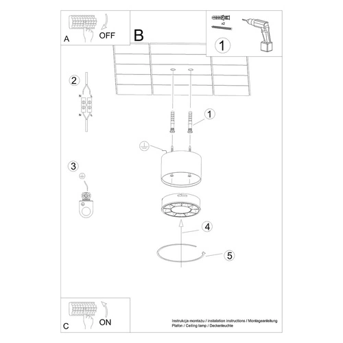 Stropní LED svítidlo DIO bílá moderní hliníková do obýváku a kuchyně SOLLUX