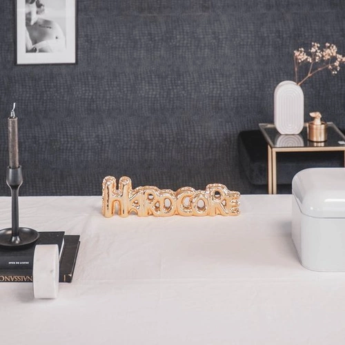 Dekorativní figurka Hardcore balonová zlatá moderní do obýváku HV decor 33 cm