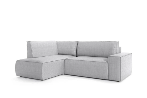 Rohová manšestrová pohovka s rozkladem Molde L levá šedá do obýváku moderní Intesi