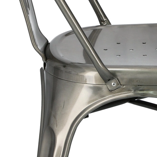 Kovová jídelní židle Paris D2.DESIGN inspirovaná Tolix, stříbrná, industriální do kuchyně a jídelny