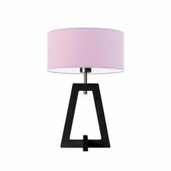 Noční stolní lampa Clio moderní fialová s textilním stínidlem glamour dřevěná LYSNE