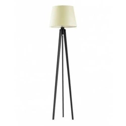 Stojací lampa do obýváku Curacao moderní dřevěná s ecru stínidlem Lysne 158 cm