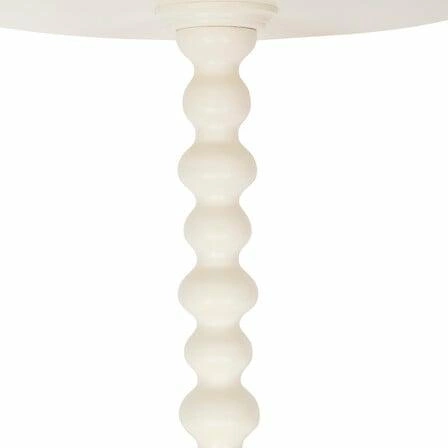 Kulatý konferenční stolek Alix krémový 38 cm dřevěný retro do obýváku a ložnice Atmosphera