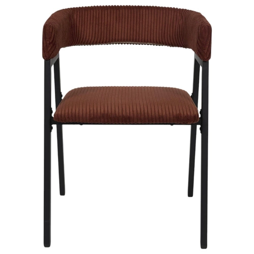 Čalouněná jídelní židle Scott Intesi s područkami, manšestr terakota, loft