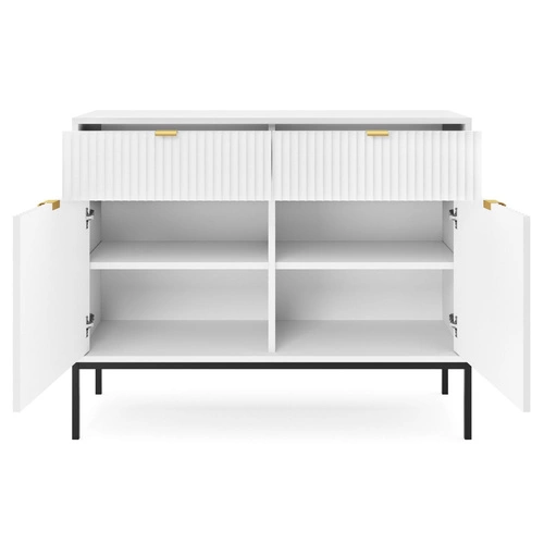 Komoda Delicious s drážkami bílá