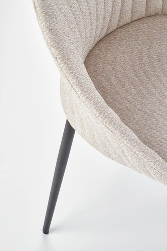 Čalouněná jídelní židle Uta béžová Intesi moderní skandinávský styl s černými nohami