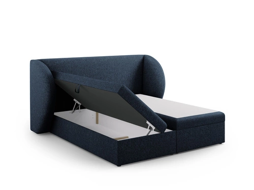 Čalouněná postel Miley modrá 180x200 s úložným prostorem moderní glamour do ložnice