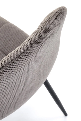 Čalouněná židle Fime šedá do jídelny a obýváku moderní s černými kovovými nohami