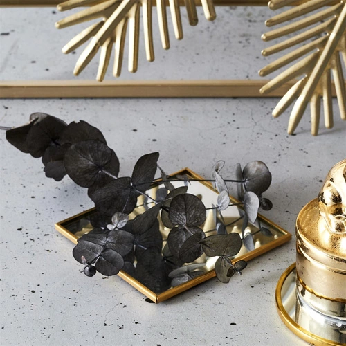 Intesi glamour zrcadlový šperkovnicový organizér zlatý čtvercový 10x10 cm