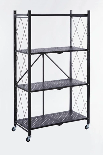 Kovový regál na kolečkách Lema černý loftový do šatny a předsíně Intesi 122 cm