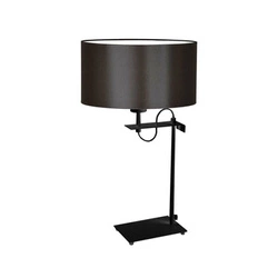 Noční lampička do ložnice Alaska moderní s hnědým stínidlem na černém podstavci 55 cm