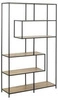 Knihovna do obýváku Seaford 4 loft dubová s kovem 114 cm Intesi