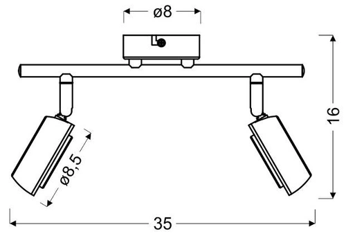 Moderní stropní LED svítidlo Mild šedé 2bodové nastavitelné do obýváku a ložnice