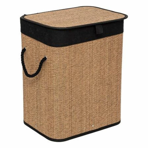 Koš na prádlo 60l bambus/černý