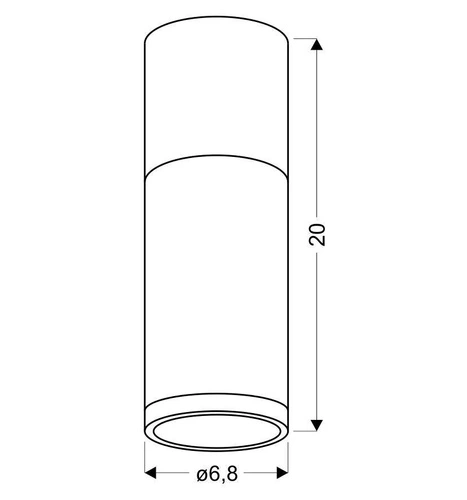 Stropní svítidlo Tuba 1x15W GU10 6,8/20 šedá+dřevo