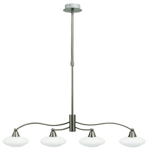 Závěsná lampa Elisa 4x40W G9 satén-nikl+bílé sklo