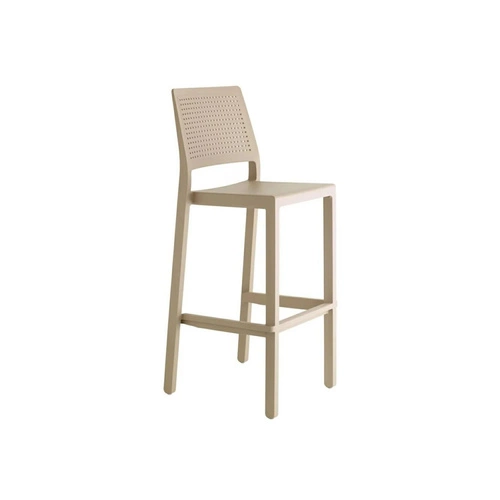 Barová židle Emi 75 cm béžová moderní s opěrkou do kuchyně a jídelny stohovatelná SCAB Design