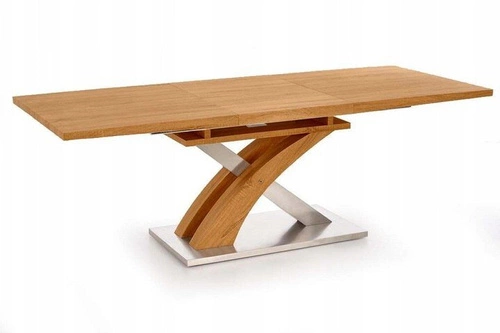 Rozkládací jídelní stůl Doran 160-220 cm moderní zlatý dub na ocelových nohách Intesi