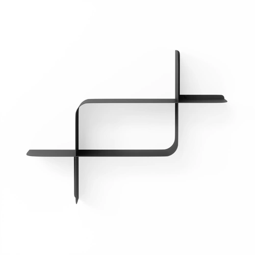 Sada 2 moderních černých nástěnných polic Montage Umbra na knihy a dekorace