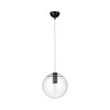 Závěsné skleněné černé svítidlo koule TONDA 25 cm do obýváku a jídelny s nastavitelnou výškou