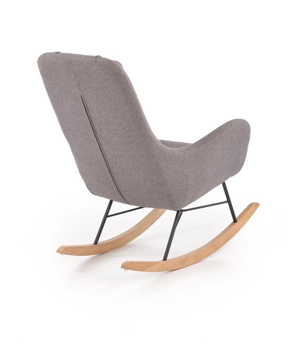 Moderní šedé čalouněné houpací křeslo Tolip do obýváku na relaxaci