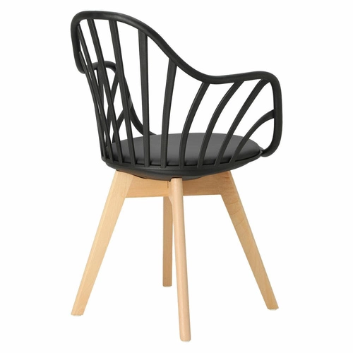 Jídelní židle Sirena Intesi černá s područkami, skandinávský styl, snadné čištění