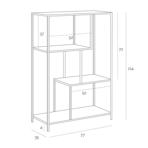 Regál Seaford III Jasan Černý