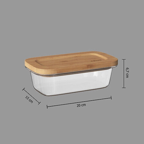 Skleněná dóza s bambusovým víkem 1L