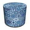 Zahradní kulatý sedací puf Blue Intesi voděodolný na zahradu i balkon moderní 40 cm