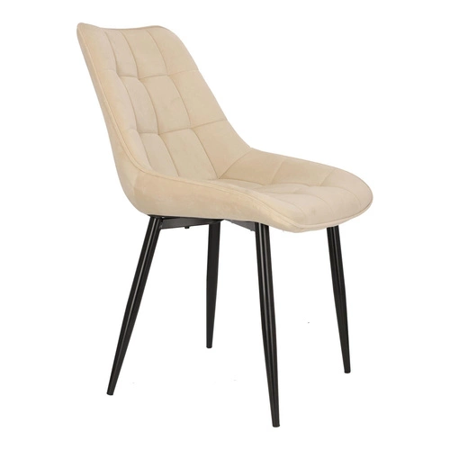 Jídelní židle Poly Intesi čalouněná sametem béžová s černými nohami moderní