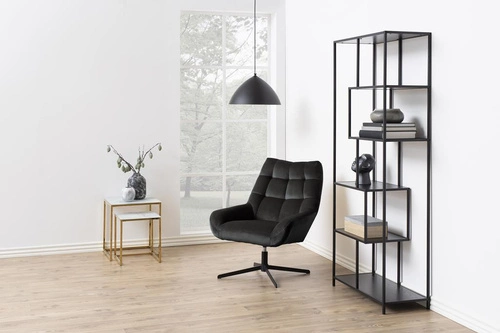 Otočná relaxační křeslo do obýváku moderní šedé čalouněné Actona Paris