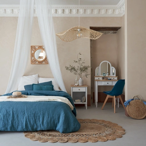 Čalouněná jídelní židle Baya VIC Atmosphera, skandinávský styl, mořský samet, bukové nohy