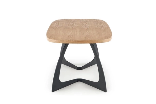 Rozkládací jídelní stůl Dovel 160–200 cm dub přírodní černé nohy moderní