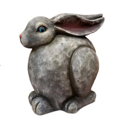 Velikonoční dekorativní zajíc Intesi 36 cm šedý sedící figurka na stůl do obýváku jarní ozdoba