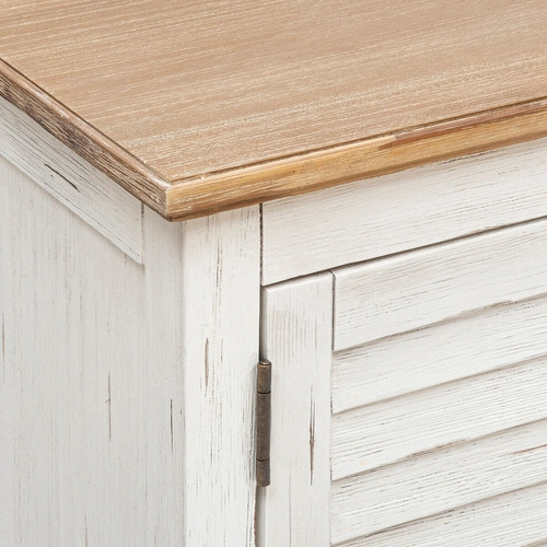 TV stolek Olbia bílý dřevěný 140 cm do obýváku s policemi a zásuvkou Atmosphera