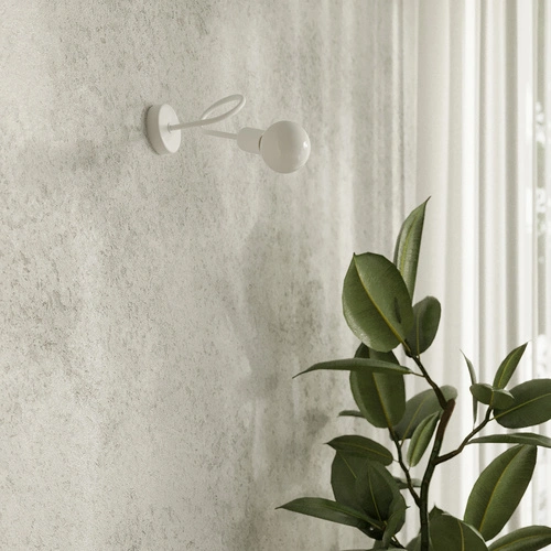 Nástěnné svítidlo LOOP bílé moderní ocelové do obýváku a ložnice SOLLUX LIGHTING