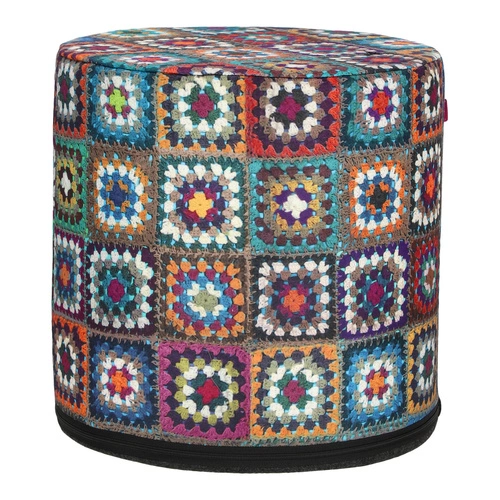 Kulatý taburet Overlay Intesi multicolor moderní do obýváku a ložnice s odnímatelným potahem