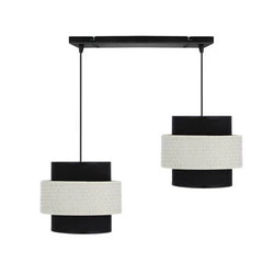 Závěsná lampa Benta černá 2x40W E27 stínidlo černá+krémová