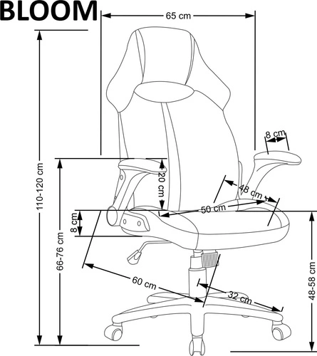 Ergonomická otočná kancelářská židle pro teenagery Bloomi šedá s opěrkou hlavy a nastavitelnou výškou Intesi