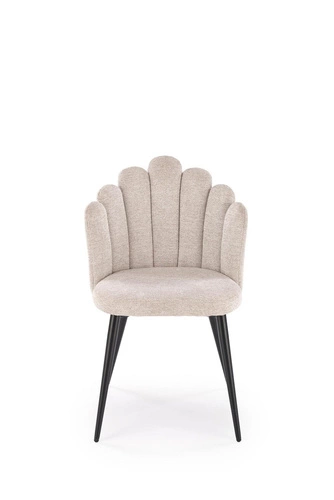 Čalouněná židle Mindi béžová do jídelny a obýváku moderní na černých nohách