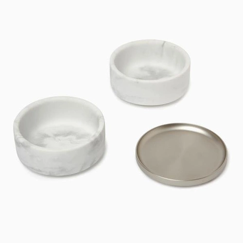 Dvoupodlažní organizér na šperky do zásuvky Umbra Tesora chromově bílý 13x13 cm