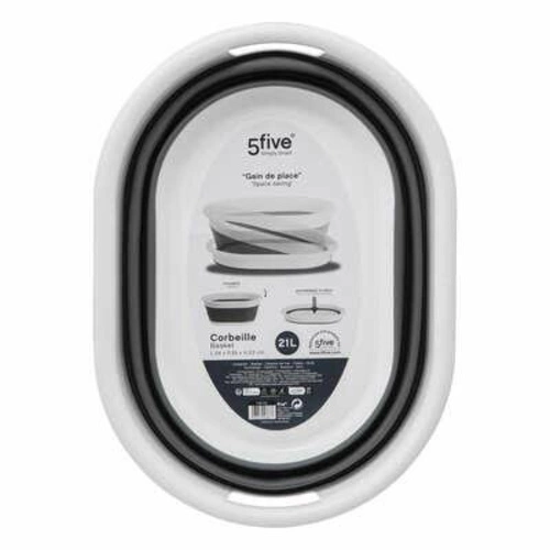 Skládací koš na prádlo 21 l bílo-šedý