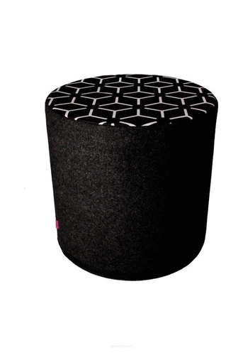 Moderní kulatý puf Anigma černo-bílý do obýváku a ložnice, snímatelný potah