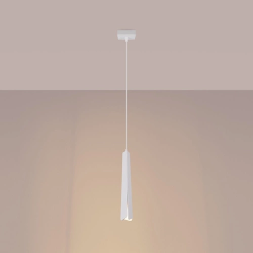 Závěsné svítidlo PRYSM 1 bílé moderní do obýváku a kuchyně ocelové jednoduché 120 cm